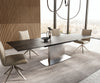 Dining Table Aurora Extendable Ceramic 200-300cm Brown Wave Frame Steel