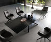 Dining Table Aurora Extendable 200-300cm Glass Relief Cross Frame Black