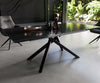 Dining Table Aurora Extendable 200-300cm Glass Relief Cross Frame Black