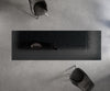 Dining Table Aurora Extendable 200-300cm Glass Relief Cross Frame Black
