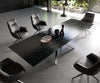 Dining Table Aurora Extendable 200-300cm Glass Relief Cross Frame Steel