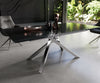Dining Table Aurora Extendable 200-300cm Glass Relief Cross Frame Steel
