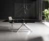 Dining Table Aurora Extendable 200-300cm Glass Relief Cross Frame Steel