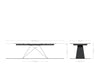 Dining Table Aurora Extendable 200-300cm Glass Relief V Frame Black