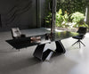 Dining Table Aurora Extendable Ceramic 200-300cm Glass Relief W Frame Black