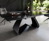 Dining Table Aurora Extendable 200-300cm Glass Relief W Frame Black