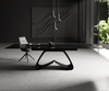Dining Table Aurora Extendable 200-300cm Glass Relief W Frame Black