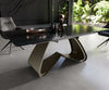 Dining Table Aurora Extendable 200-300cm Glass Relief W Frame Titanium