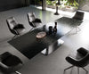 Dining Table Aurora Extendable 200-300cm Glass Relief Wave Frame Steel