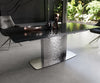 Dining Table Aurora Extendable 200-300cm Glass Relief Wave Frame Steel