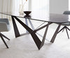 Dining Table Aurora Boat 240x120cm Glass Black Spider Frame Black