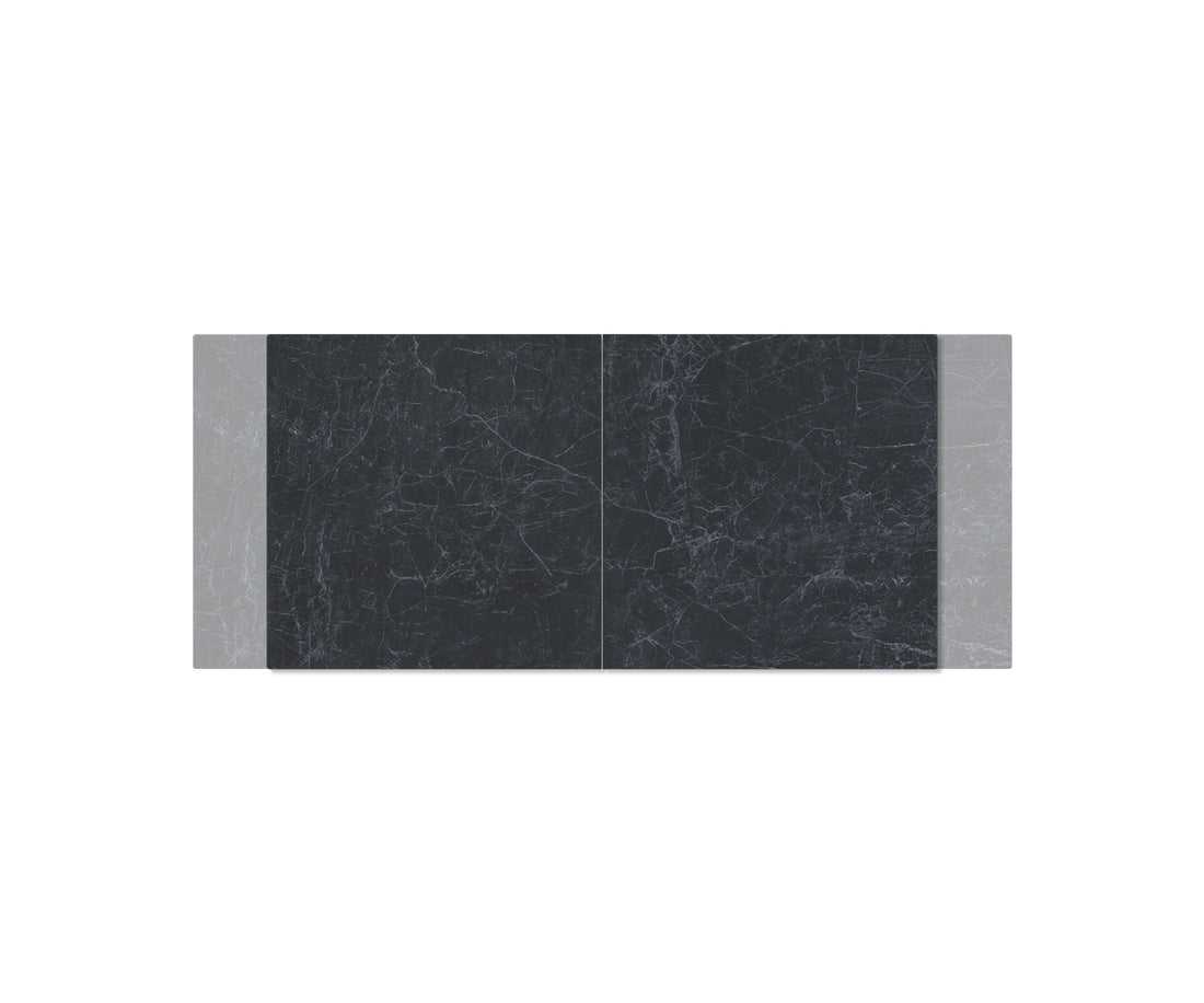 Extendable Dining Table Aurora 180-220x90cm Ceramic Nero Greco Anthracite W-Frame Black
