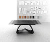 Dining Table Aurora 180-220x90cm Ceramic Anthracite W-Frame Black