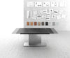 Dining Table Aurora 180-220x90cm Ceramic Anthracite Central Frame Silver