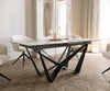 Dining Table Aurora 180-220x100cm Ceramic Gold Spider Frame Black