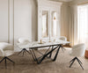 Dining Table Aurora 180-220x100cm Ceramic Gold Spider Frame Black