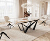 Dining Table Aurora 180-220x100cm Ceramic Beige Spider Frame Black