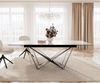 Dining Table Aurora 180-220x100cm Ceramic Beige Spider Frame Black