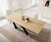 Dining Table Aurora 180-220x100cm Ceramic Oak-Look Spider Frame Black