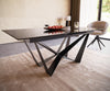 Dining Table Aurora 180-220x100cm Glass Black Spider Frame Black