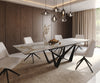 Dining Table Aurora 200-300x100cm Ceramic Beige Spider Frame Black