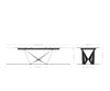 Dining Table Aurora 200-300x100cm Ceramic Beige Spider Frame Black