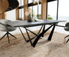 Dining Table Aurora 200-300x100cm Ceramic Anthracite Spider Frame Black