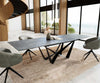 Dining Table Aurora 200-300x100cm Ceramic Anthracite Spider Frame Black