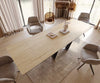 Extendable Dining Table Aurora 200-300x100cm Ceramic Sabbia Oak-Look Spider Frame Black