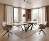 Extendable Dining Table Aurora 200-300x100cm Ceramic Sabbia Oak-Look Spider Frame Black