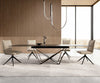 Extendable Dining Table Aurora 200-300x100cm Ceramic Noir Desir Brown Spider Frame Black