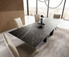 Extendable Dining Table Aurora 200-300x100cm Ceramic Noir Desir Brown Spider Frame Black