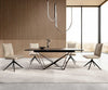 Extendable Dining Table Aurora 200-300x100cm Ceramic Noir Desir Brown Spider Frame Black