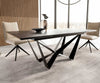 Extendable Dining Table Aurora 200-300x100cm Ceramic Noir Desir Brown Spider Frame Black