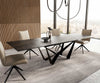 Extendable Dining Table Aurora 200-300x100cm Ceramic Noir Desir Brown Spider Frame Black