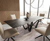 Extendable Dining Table Aurora 200-300x100cm Ceramic Noir Desir Brown Spider Frame Black