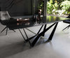 Dining Table Aurora 200-300x100cm Glass Black Spider Frame Black