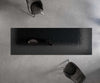 Dining Table Aurora 200-300x100cm Glass Black Spider Frame Black