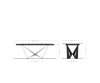 Dining Table Aurora 180-220x100cm Glass Black Spider Frame Silver