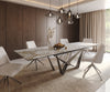 Dining Table Aurora 200-300x100cm Ceramic Beige Spider Frame Silver