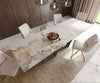Dining Table Aurora 200-300x100cm Ceramic Beige Spider Frame Silver