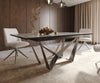 Dining Table Aurora 200-300x100cm Ceramic Beige Spider Frame Silver
