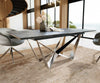Dining Table Aurora 200-300x100cm Ceramic Anthracite Spider Frame Silver