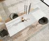 Extendable Dining Table Aurora 200-300x100cm Ceramic Statuarietto White Spider Frame Silver
