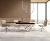 Dining Table Aurora 200-300x100cm Ceramic Brown Spider Frame Silver