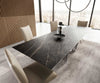 Dining Table Aurora 200-300x100cm Ceramic Brown Spider Frame Silver