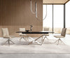 Dining Table Aurora 200-300x100cm Ceramic Brown Spider Frame Silver
