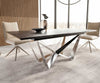 Dining Table Aurora 200-300x100cm Ceramic Brown Spider Frame Silver