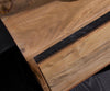 TV Stand Stonegrace 240 cm 4 Doors Acacia Wood Natural Foot Oval Metal Black