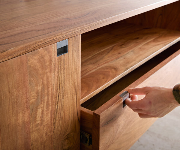 Sideboard Rivoro 175cm Acacia Wood Natural 2 Doors 1 Drawer 1 Compartment